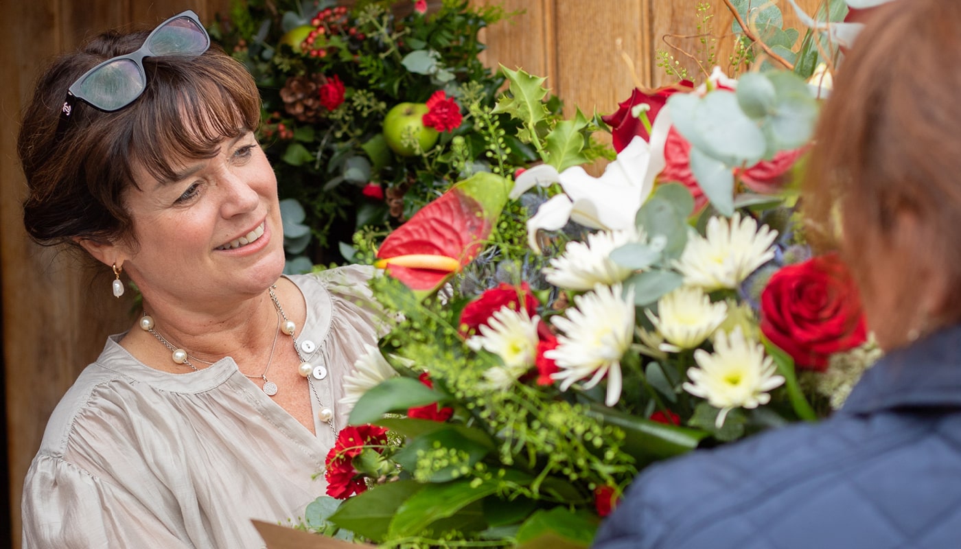Seasonal bouquets from The Flower Box in Knighton offering same-day delivery